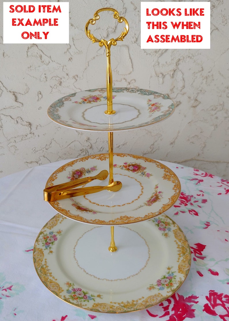 Cake Stand Matched China JULIA Noritake 3 Tier Vintage Plate Dessert image 6