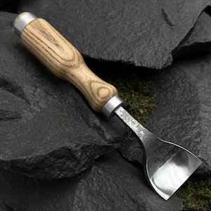 Hand-Forged Spoon Carving Gouge. 52100 Steel Blade, Comfortable Handle, Ash Tree. Carving Tool for Wood Projects. Gift for Carving Lovers.