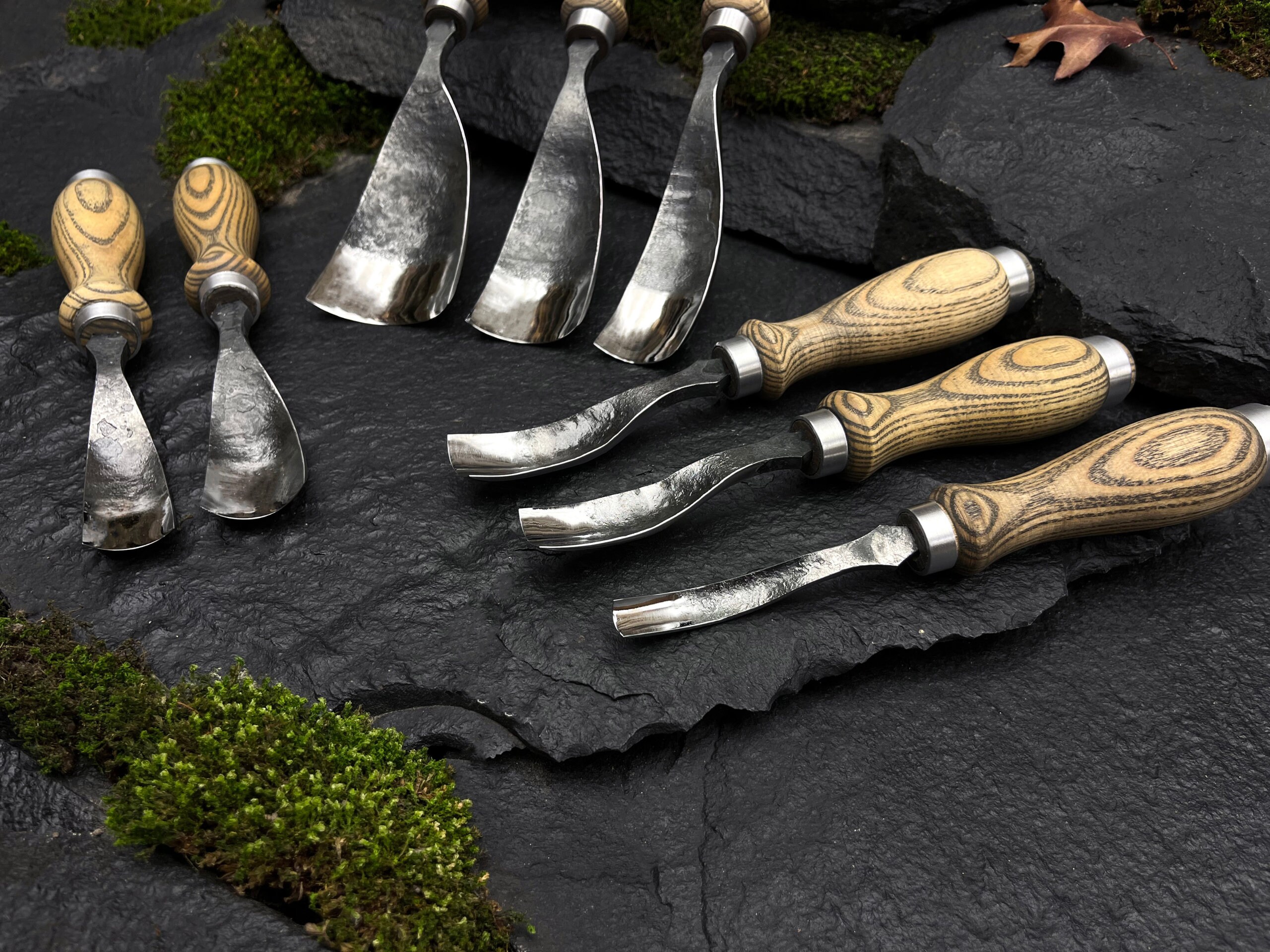 Premiumforge Forged Bent Gouges Kit 8 Pcs Woodworking Tools Spoon ...