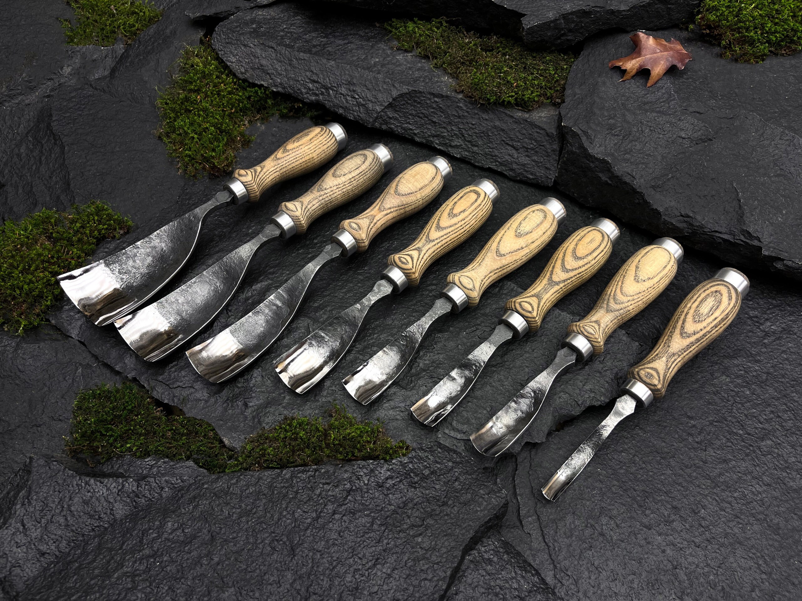 Premiumforge Forged Bent Gouges Kit 8 Pcs Woodworking Tools Spoon ...