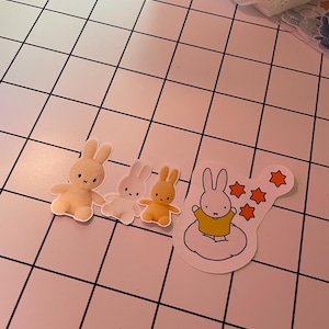 Miffy Sticker Sets in grün, gelb, blau und pink