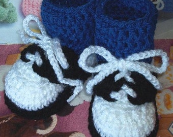 Boutique Crochet Saddle Oxfords Shoes Baby Booties