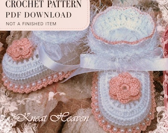 Crochet Lace Baby Booties Pattern, Newborn and Reborn Doll Shoe Tutorial, PDF Download