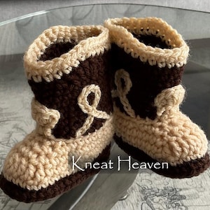 Crochet Cowboy Boot Baby Booties, Handmade Western Newborn Shoes, Baby Shower Gift