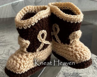 Boutique Crochet Cowboy Boots Baby Booties