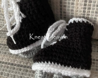 Boutique Crochet Hockey Skates Baby Booties