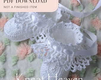 Crochet Lace Baby Booties Pattern, Newborn and Reborn Doll Shoes, PDF Download