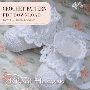 Crochet Lace Baby Booties Pattern, Newborn and Reborn Doll Shoe Tutorial, PDF Download