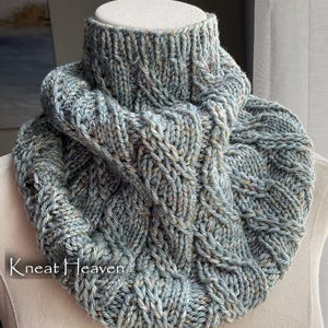 Hand-Knitted Turtleneck Cowl, Soft Infinity Scarf, Cozy Neck Warmer Gift