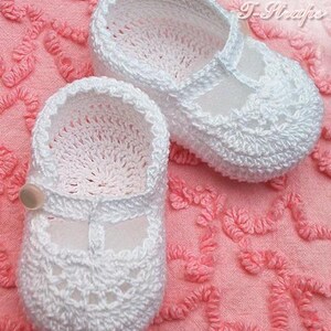 Hand-Crocheted Baby Booties, Reborn Doll Shoes, Christening or Baptism Keepsake Gift image 1