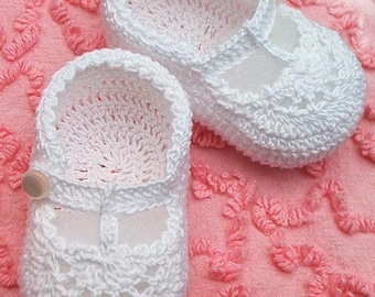 Hand-Crocheted Baby Booties, Reborn Doll Shoes, Christening or Baptism Keepsake Gift
