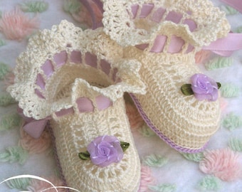 Crochet Pattern Baby Ruffles Booties