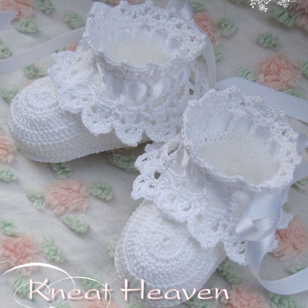 Crochet Pattern Lace Baby Booties