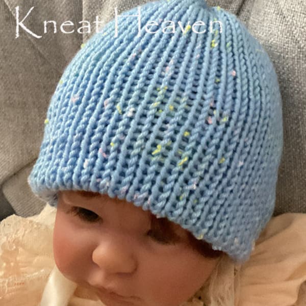 Handcrafted Handmade Knitted Double-Layer beanie hat for baby or reborn doll