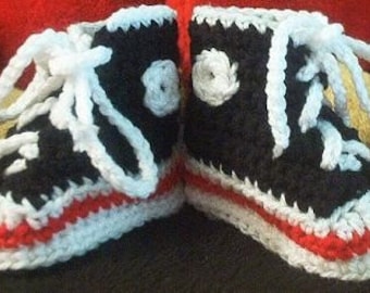 Boutique Crochet Tennies Baby Sneaker Booties Crocheted