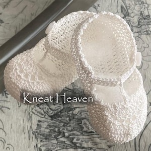 Hand-Crocheted Baby Booties, Reborn Doll Shoes, Christening or Baptism Keepsake Gift image 3