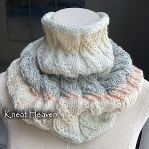 Hand-Knitted Turtleneck Cowl, Soft Infinity Scarf, Cozy Neck Warmer Accessory