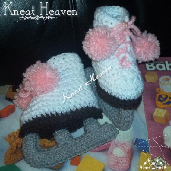 Boutique Crochet Ice Skates Baby Booties