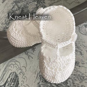 Hand-Crocheted Baby Booties, Reborn Doll Shoes, Christening or Baptism Keepsake Gift image 6