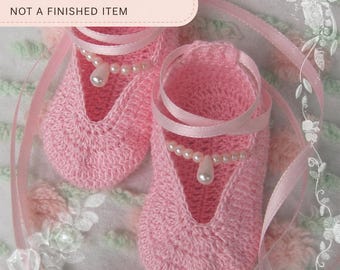Crochet Ballet Slippers Pattern, Newborn Dance Booties Tutorial, PDF Download
