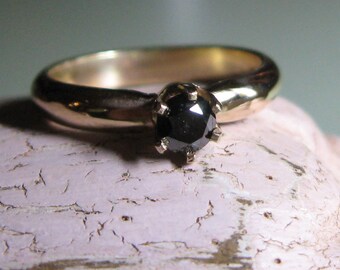 An Alternative Engagement  Black Diamond Ring