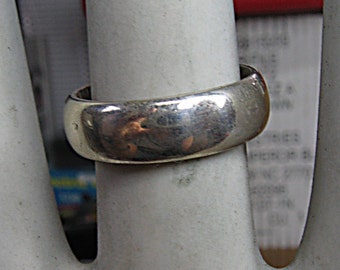 Solid silver ring men's wedding band Size 8.5 and up-Solid