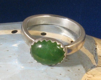 Lucky Jade Ring handmade sterling silver stone ring