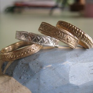 14k gold ring rustic band ancient look ring