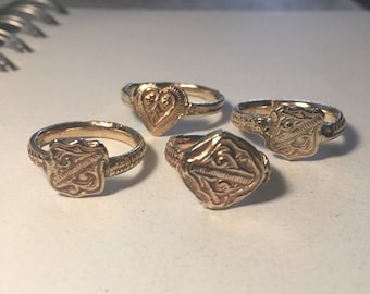 Heavier Recycled Gold Signet Rings