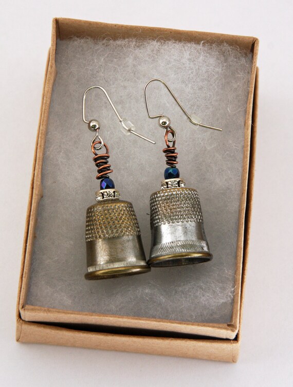FREE SHIPPINGThimble Earrings Vintage Repurposed Jewelry Etsy