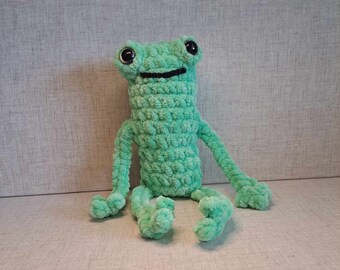 Large Happy Leggy Frog Crochet Plushie