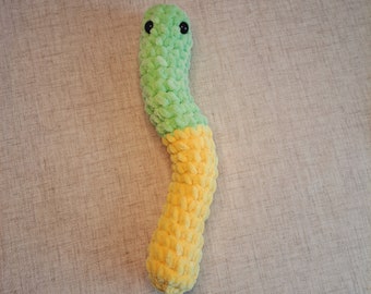 Green and Yellow Gummy Worm Crochet Plushie