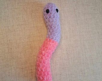 Purple and Pink Gummy Worm Crochet Plushie