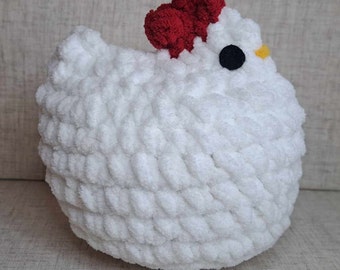 Crochet Chicken Plushie in White