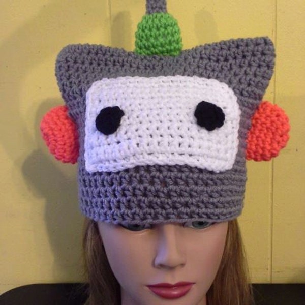 Adult Size Crochet Robot Hat