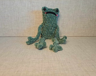 Grumpy Leggy Frog Crochet Plushie