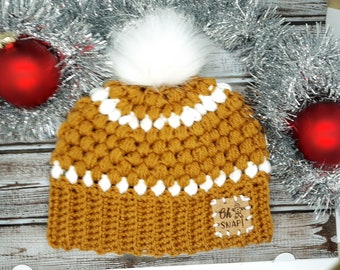 Oh Snap Gingerbread  Crochet Child size Hat