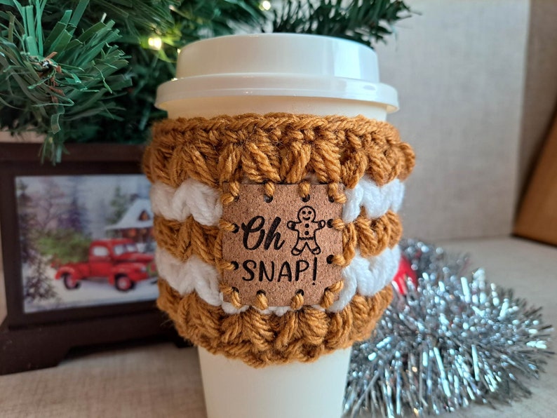 Crochet Coffee Sleeve Cozy Oh Snap image 4