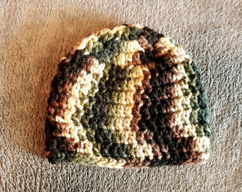 Crochet Baby Basic Hat in Camo