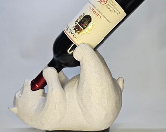 Wine holder bear statuette