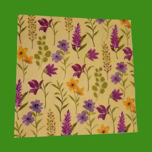 Lot de 4 serviettes en papier, fleurs printanières, pour découpage