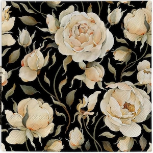 Lot de 4 serviettes en papier avec roses à servir