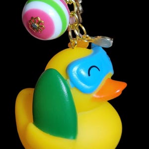 Surfer rubber duckie keychain duck duck jeep with squeaking