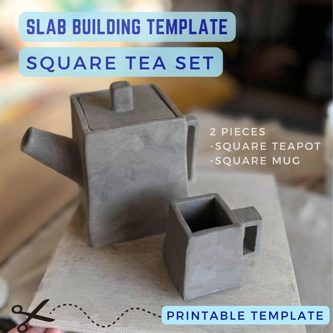 Slab Teapot Tutorial Square Tea Set Templates | Ceramics Tools | Slab Building Teapot and ...