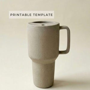 Plantilla para vaso de viaje: Cerámica estilo Stanley para manualidades (PDF imprimible tamaño A4)