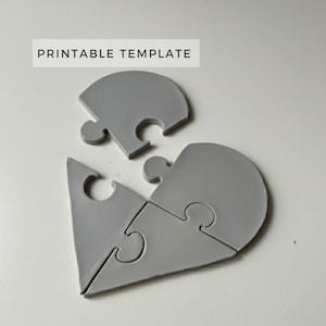 Plantilla para juego de posavasos con forma de corazón: Cerámica para construir con losas para el Día de la Madre (Descarga en PDF imprimible)