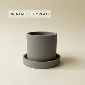 Medium Round Planter Template: Slab Building Pottery (Printable PDF Download A4 size)