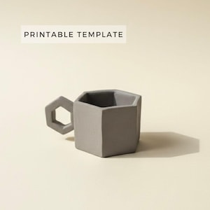 Modello per tazza geometrica: costruzione fai da te di lastre di ceramica (modello PDF)