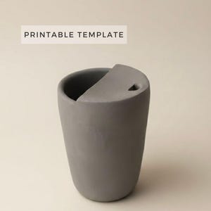 Kurze Reisebecher Vorlage: Plattenbau Keramik DIY Keramik (Printable PDF Download A4 size)