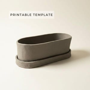 Wide Planter Template: DIY Slab Building Pottery (Printable PDF Download A4 size)